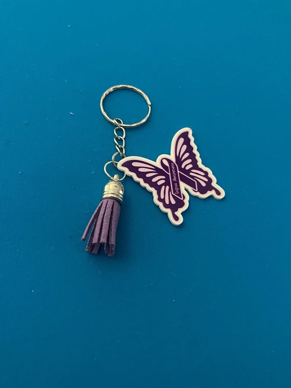 Purple Butterfly Tassel Keychain - Unbranded